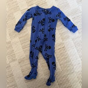Cozy Blue Skull Print Kids Footie